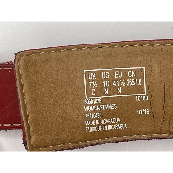 Clarks Manilla‎ Pluma Sandals Women's 10 N Cushion Sole Red Leather Adjustable - Picture 7 of 10